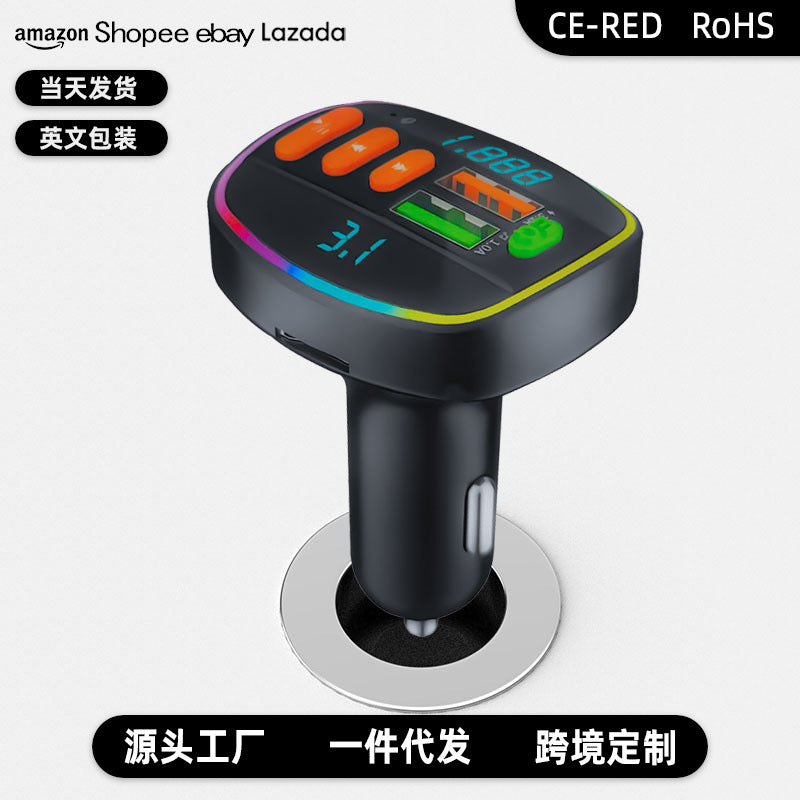 Cross-border Q17 Bluetooth mp3PD18W fast charging screen light, auto supplies cigarette lighter, charger, digital display PD fast charging