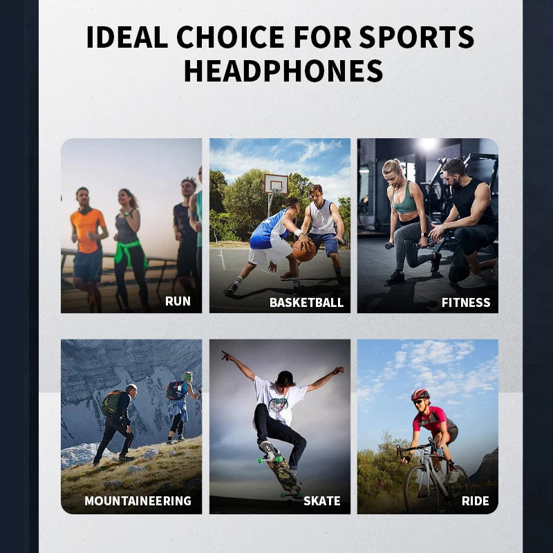 Fones de ouvido de condução óssea True Bone Conduct, Bluetooth 5.3, esportivos, sem fio, com gancho de orelha, à prova d'água, ideais para corrida e direção.