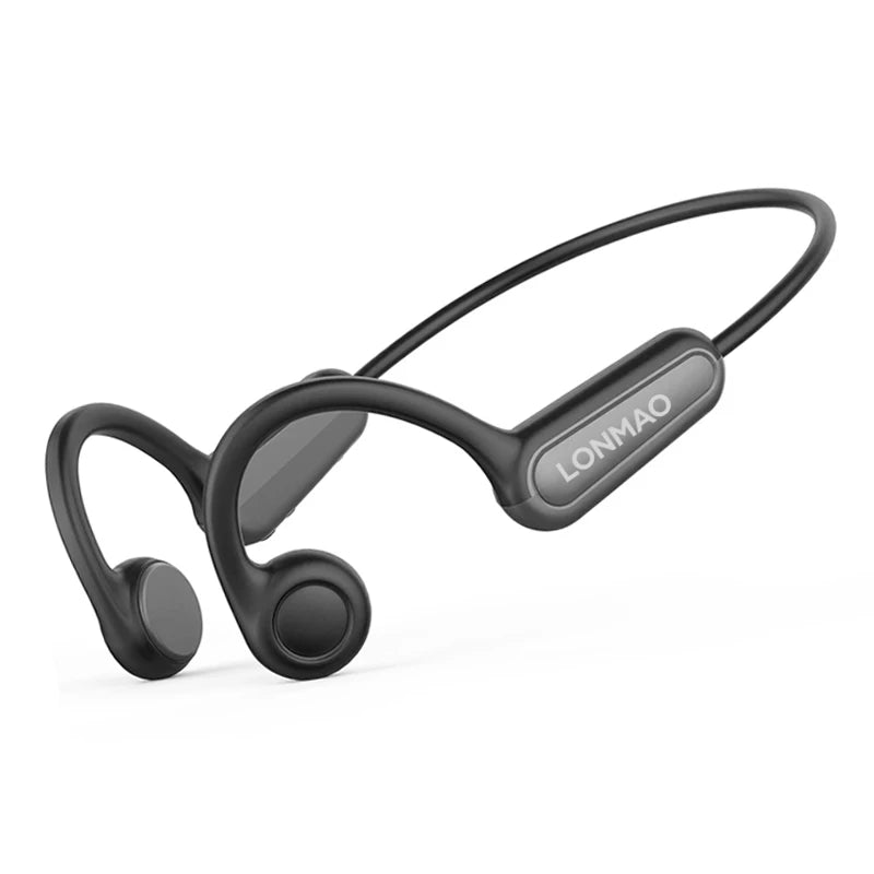 Fones de ouvido de condução óssea True Bone Conduct, Bluetooth 5.3, esportivos, sem fio, com gancho de orelha, à prova d'água, ideais para corrida e direção.