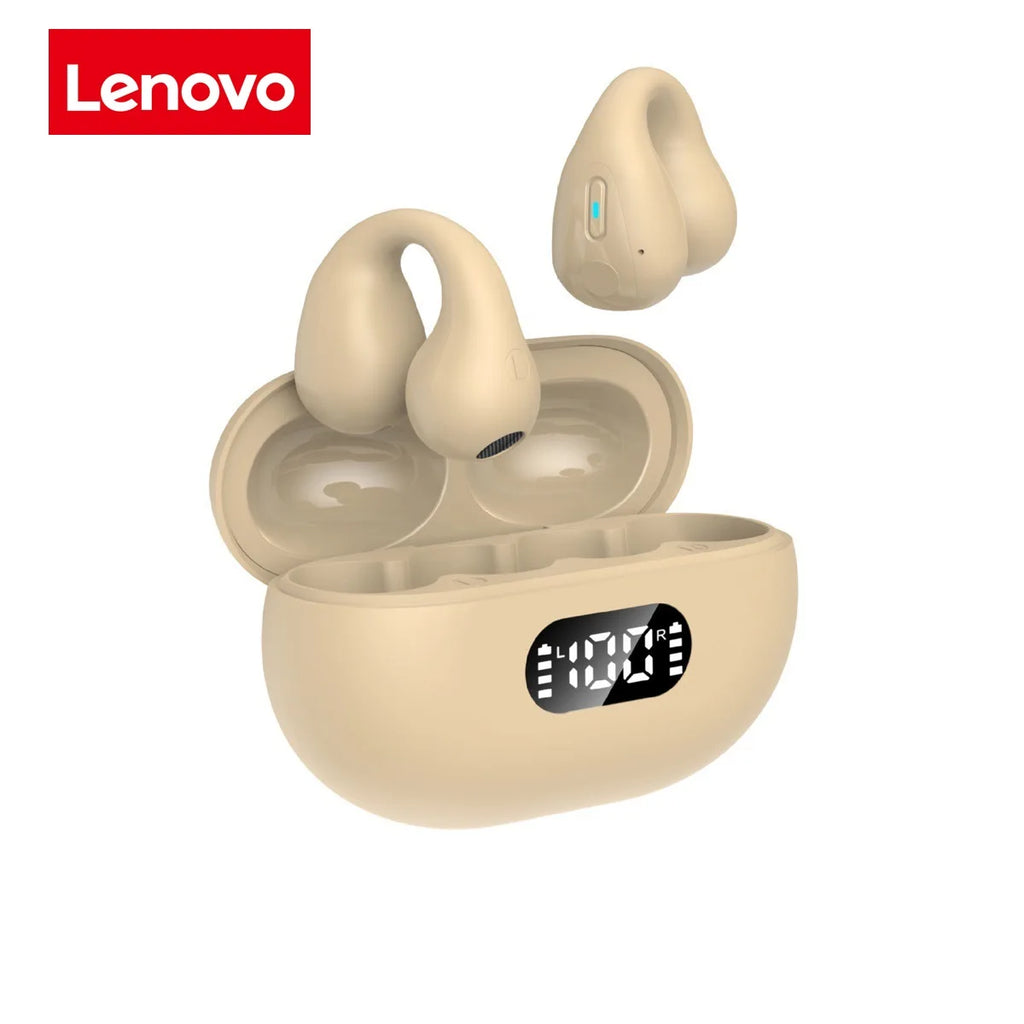 Fones de ouvido Lenovo TWS com condução óssea Ambie Sound, fones de ouvido de orelha sem fio Bluetooth, fones de ouvido esportivos.
