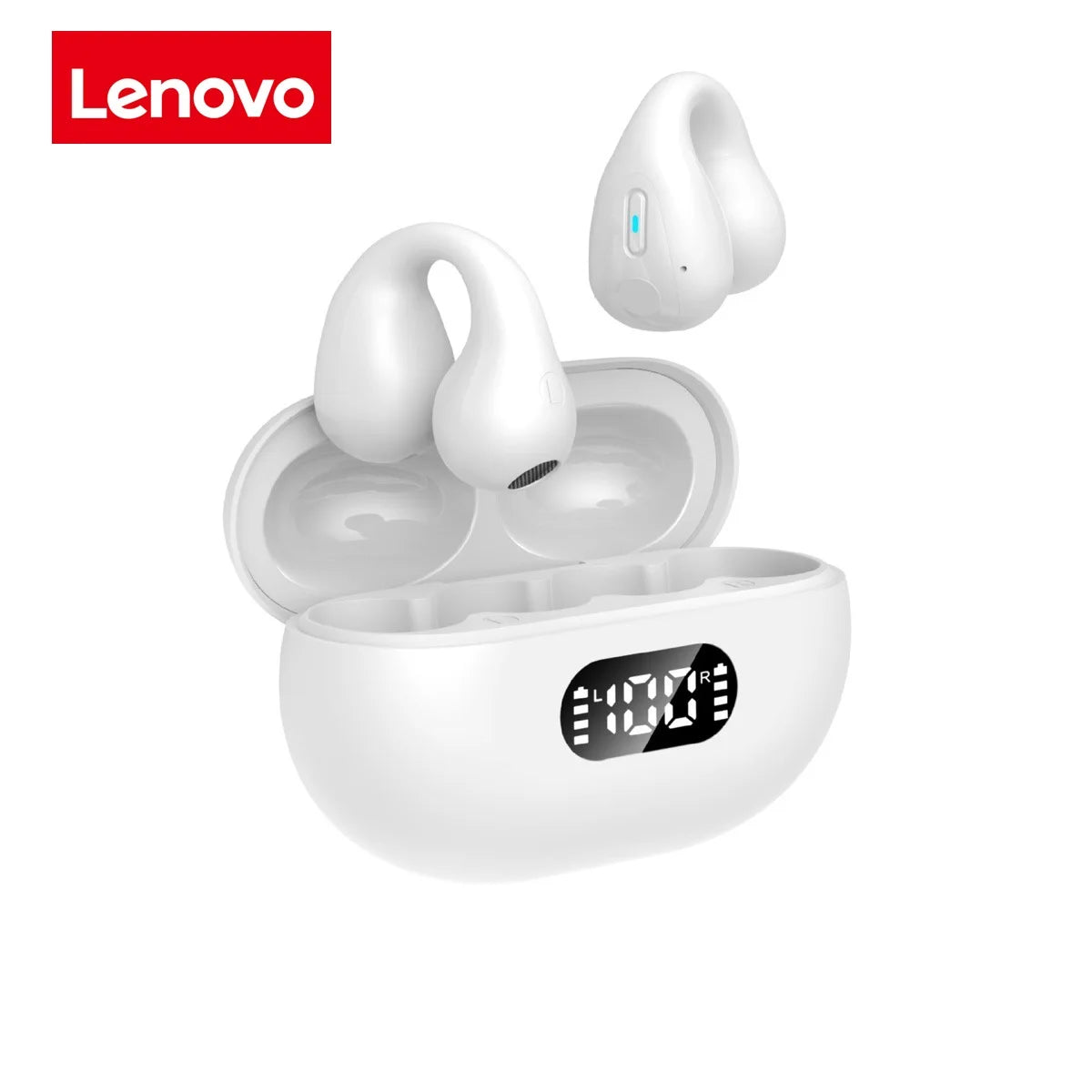 Fones de ouvido Lenovo TWS com condução óssea Ambie Sound, fones de ouvido de orelha sem fio Bluetooth, fones de ouvido esportivos.