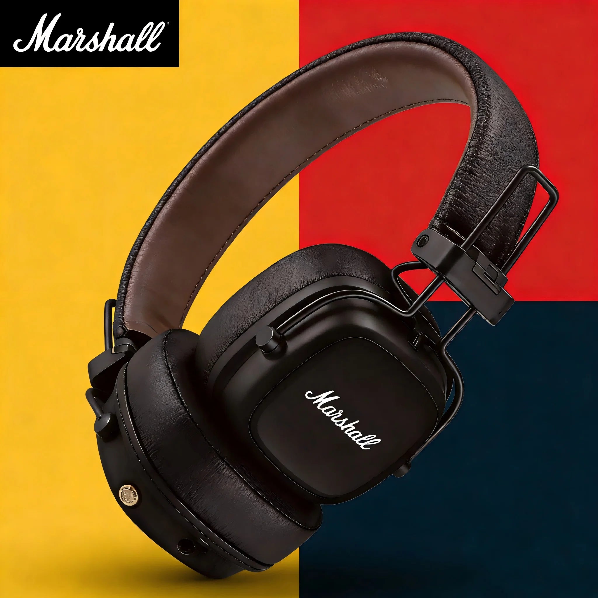 Fones de ouvido sem fio Marshall Major V 5 On-Ear - Bluetooth com som estéreo de graves profundos, fone de ouvido esportivo para jogos com microfone.