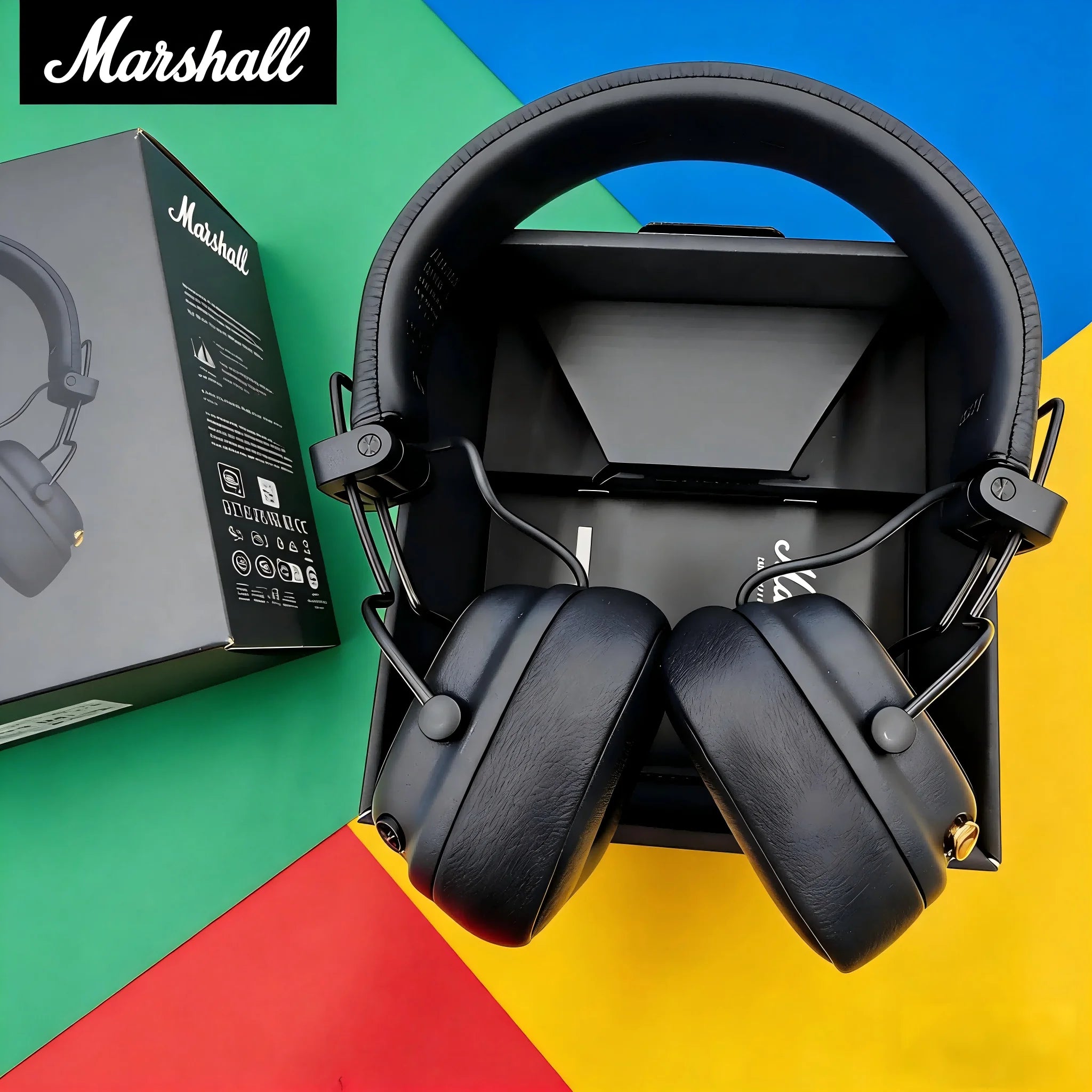 Fones de ouvido sem fio Marshall Major V 5 On-Ear - Bluetooth com som estéreo de graves profundos, fone de ouvido esportivo para jogos com microfone.