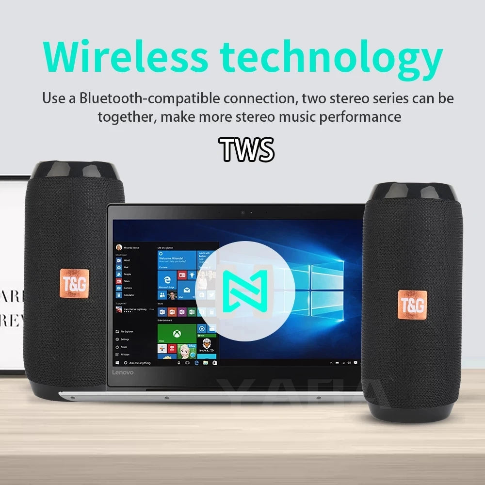 Caixa de Som Bluetooth Portátil Sem Fio com Rádio FM e Subwoofer para Áudio Bluetooth com Mãos Livres